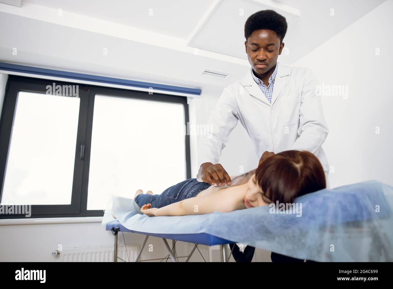 Osteopathy, alternative medicine, back pain relief concept