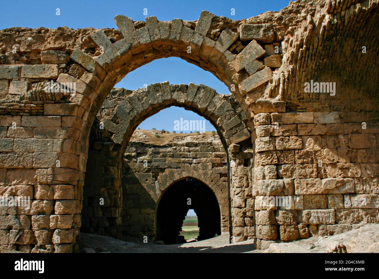 Remains of the ancient fort of Harran in the old town Harran, Sanliurfa, Turkey Stock Photo