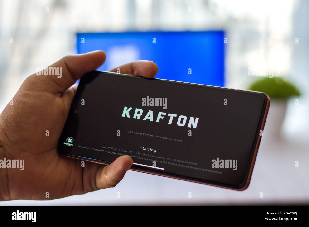 KRAFTON logo on phone screen stock image Stock Photo - Alamy