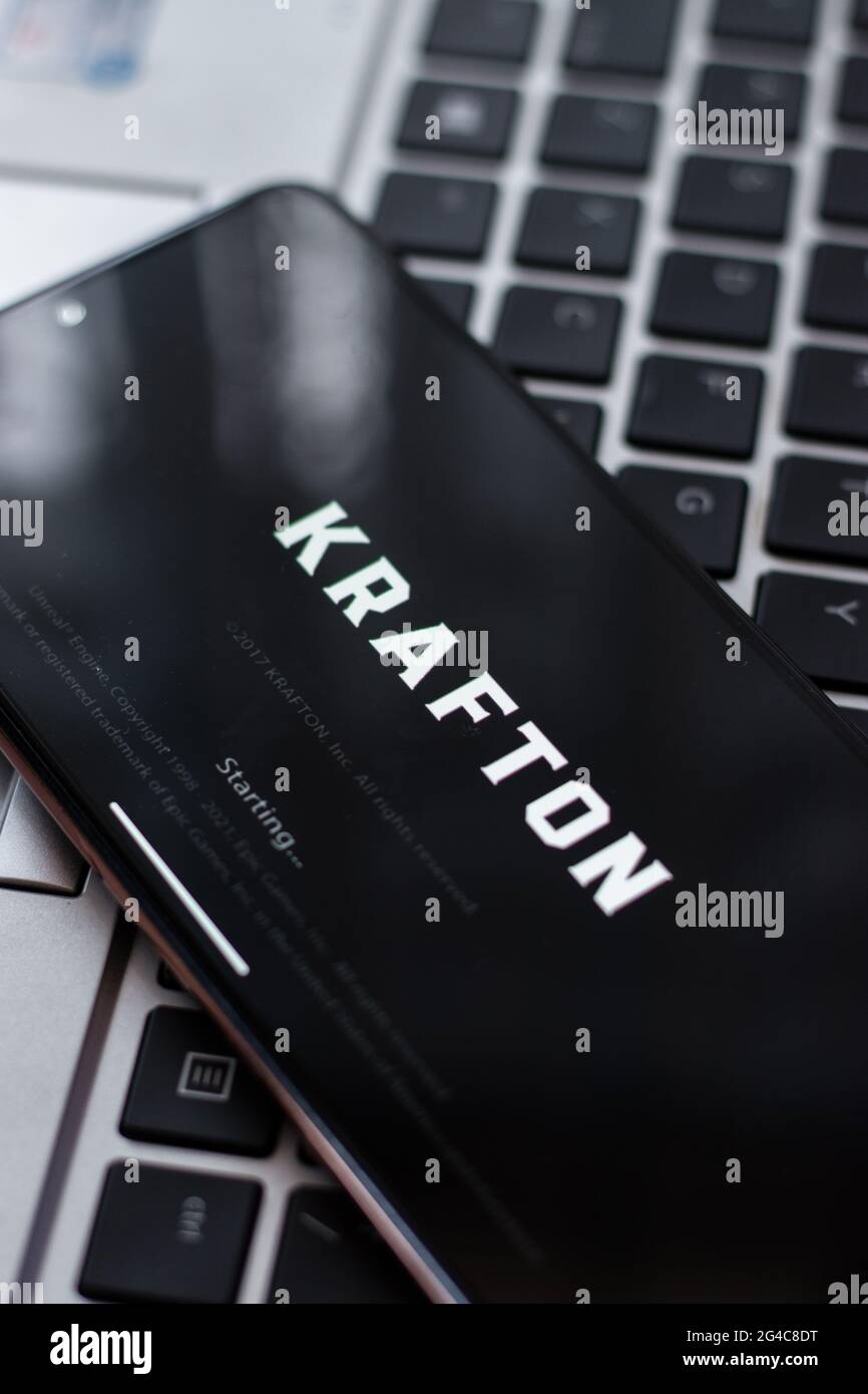 KRAFTON logo on phone screen stock image Stock Photo - Alamy