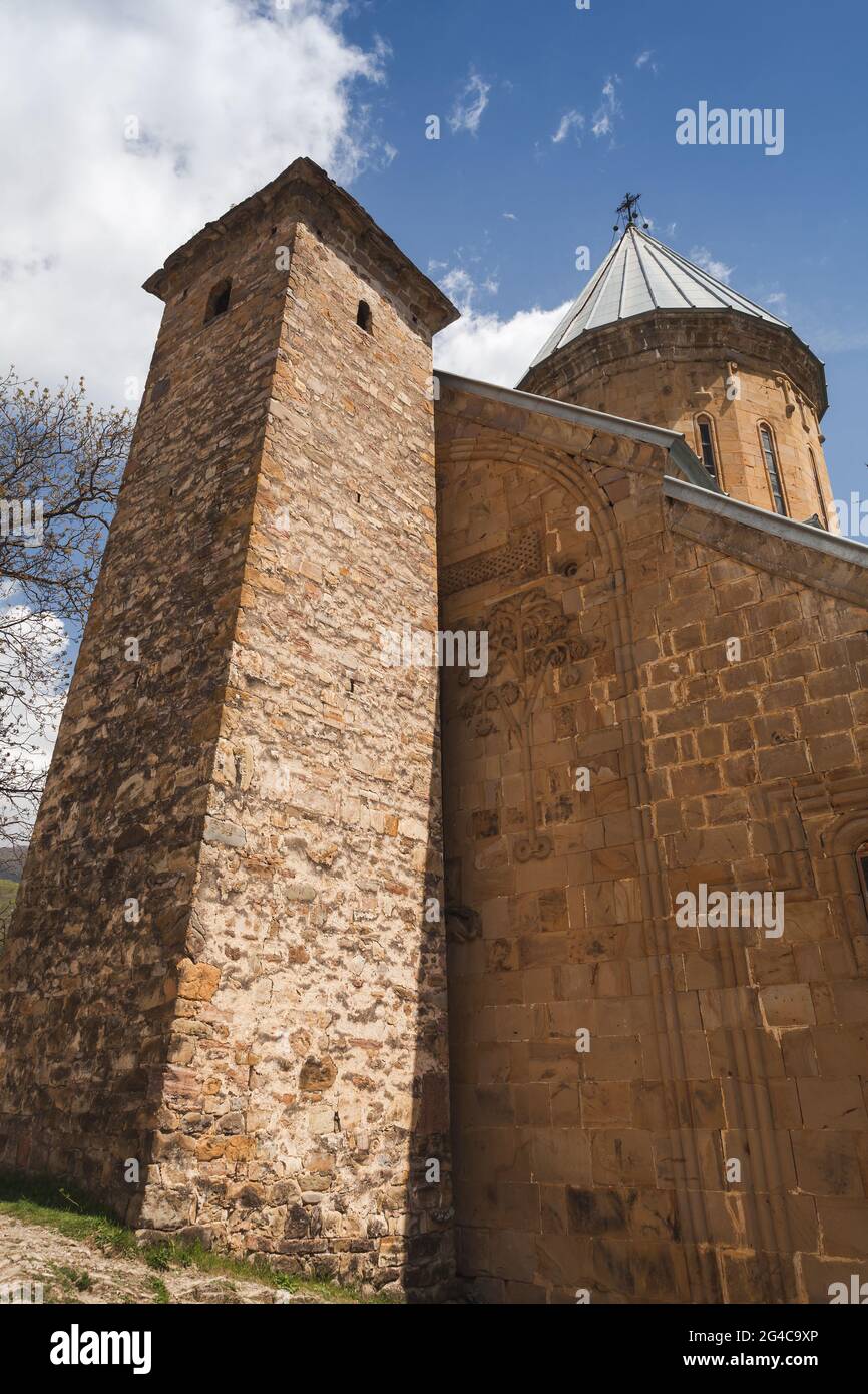 Tower of Ananuri monastery located at the Aragvi River in Georgia Stock Photo