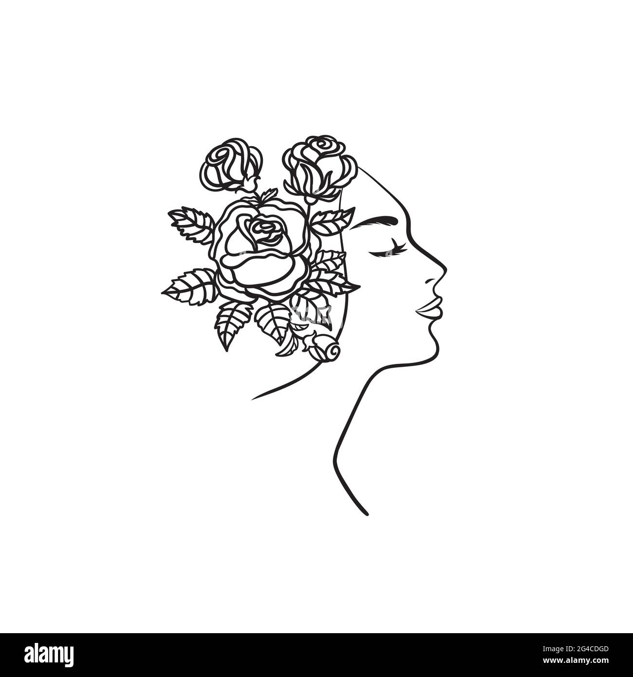 Print.Fashion One Line Sketches Of Woman Abstract Face.Female Face Drawing  Minimalist Line Style. Continuous Line Art.Beauty Logo.Trendy Stock Vector  Stock Vector Image & Art - Alamy