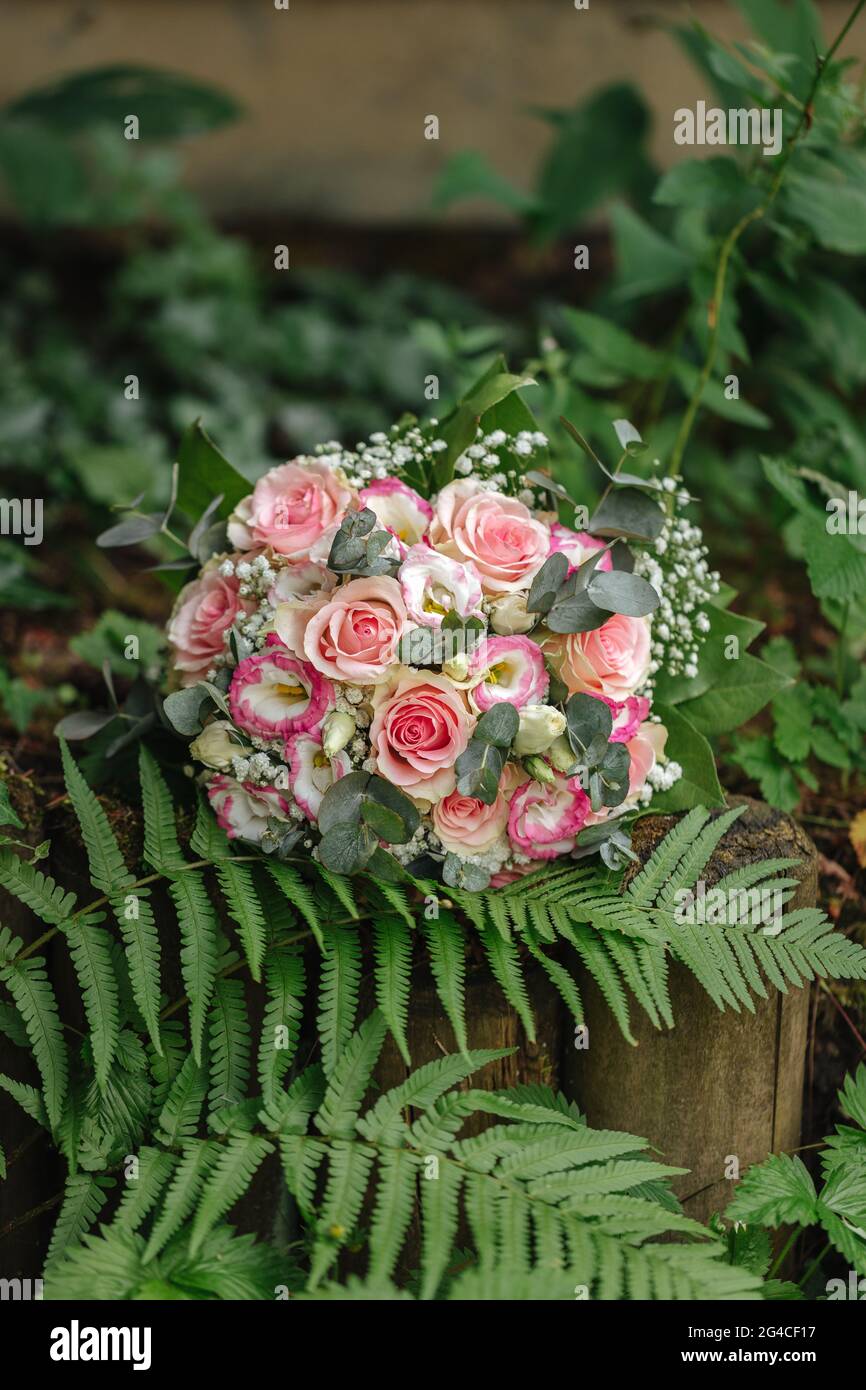 Wedding flower bouquet close up Stock Photo