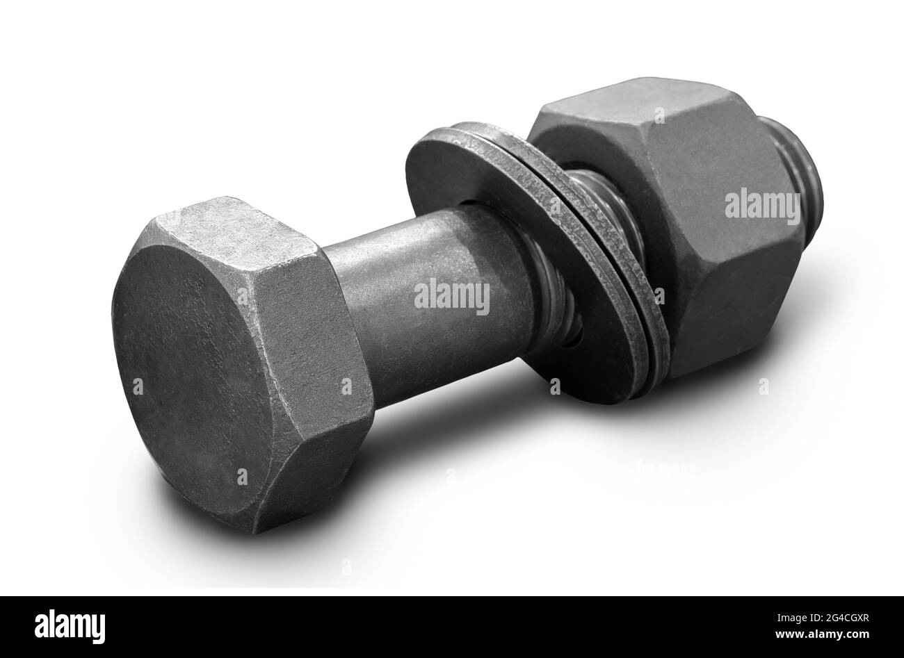 Metal bolt nut and spacers Isolated on white background Stock Photo Alamy