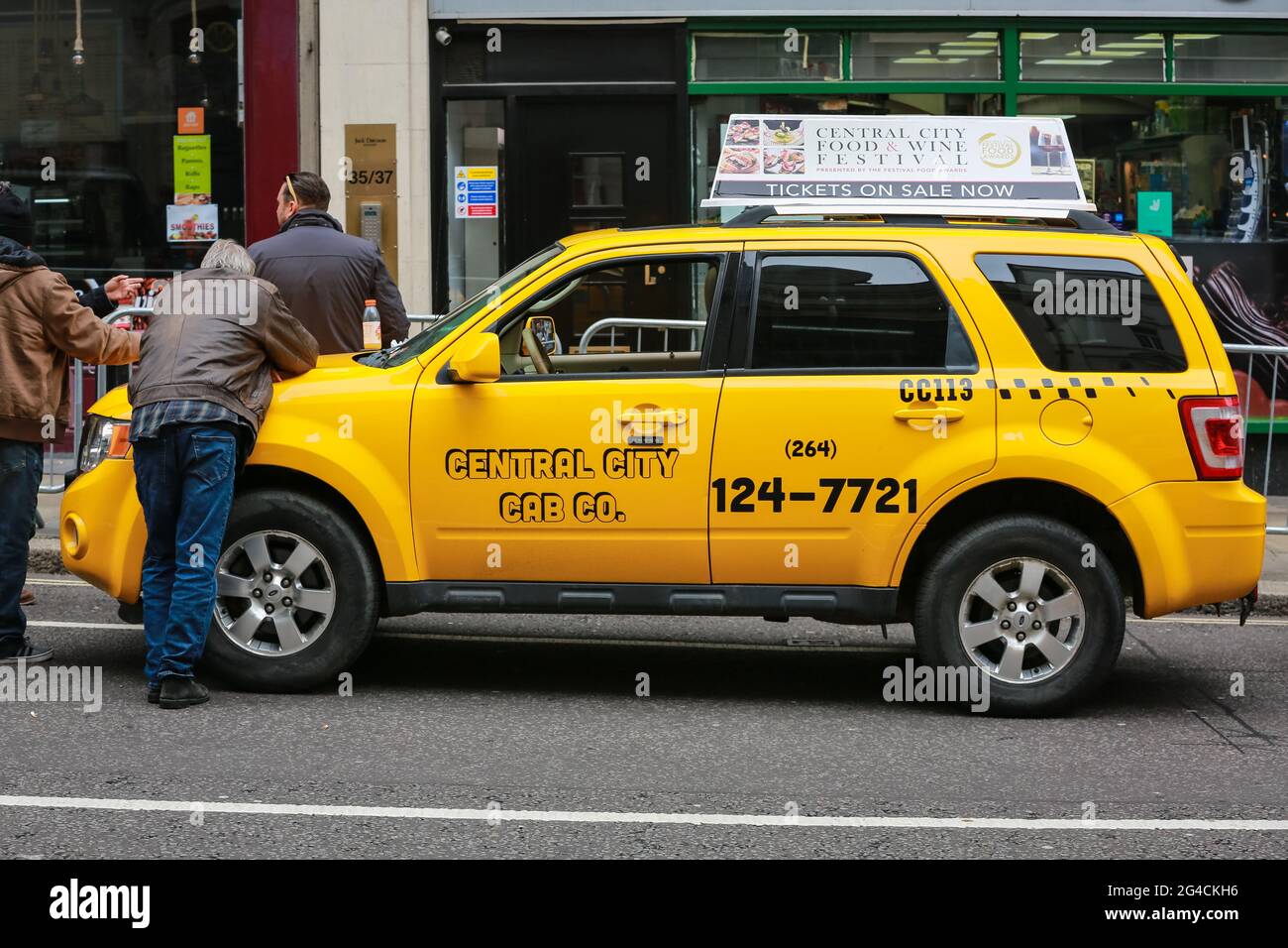 London, UK. 20 June 2021. The yellow Central City Cab during the