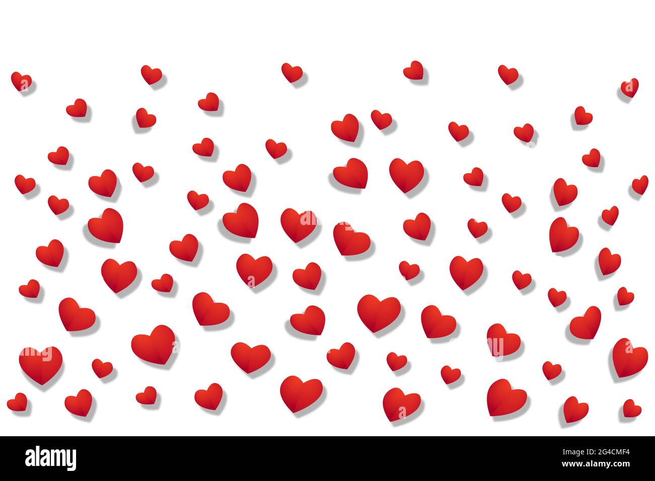 So many of small red hearts isolated on a white background Stock Photo ...