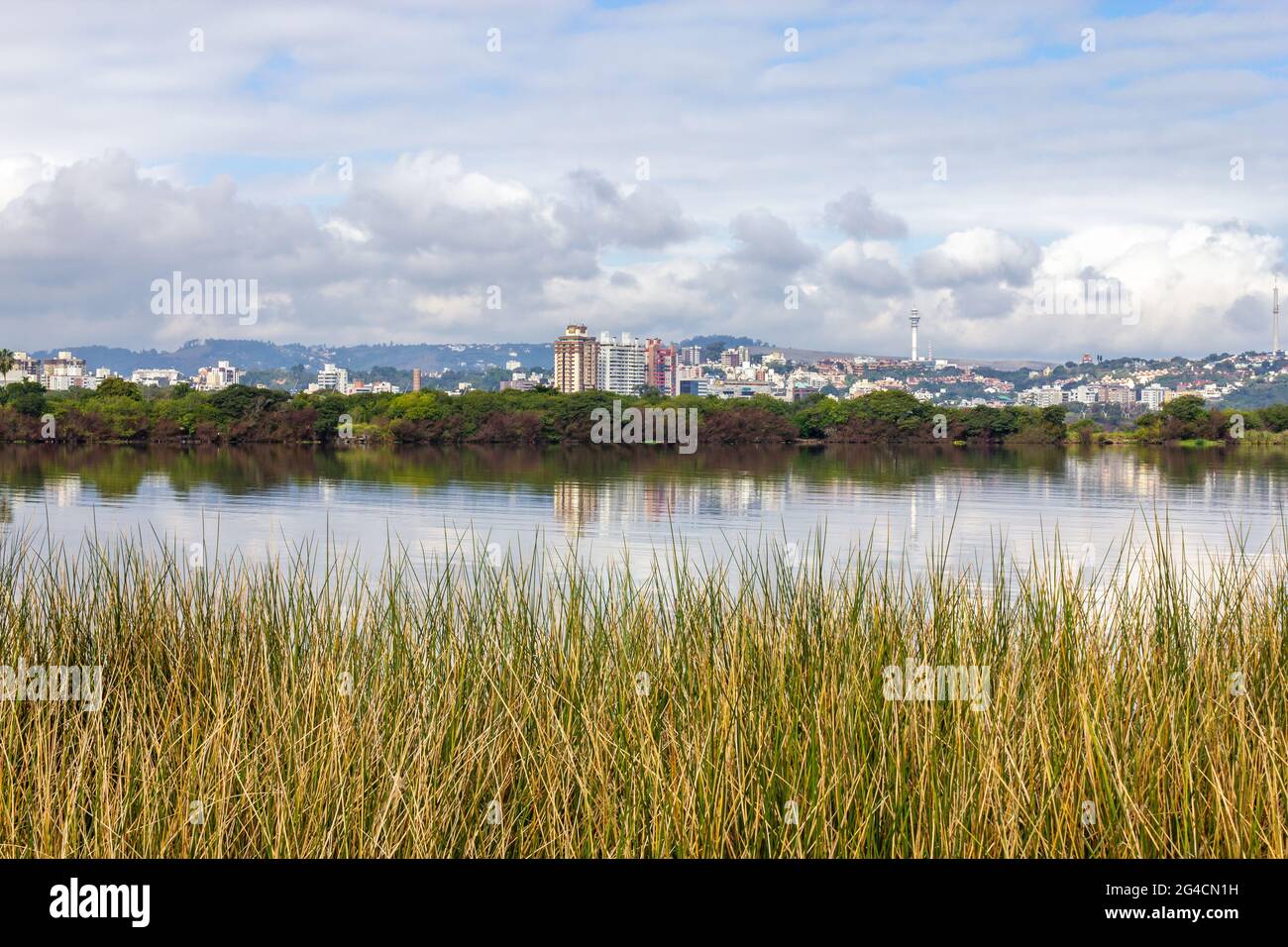 South Area Of The City With Guaiba Lake Vegetation And Buildings Porto Alegre Rio Grande Do Sul Brazil Stock Photo Alamy