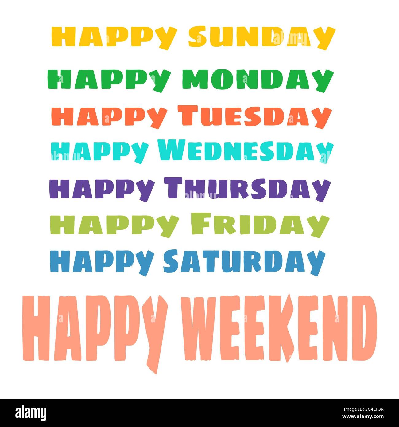 Set Of Weekdays Monday Tuesday Wednesday Thursday Friday Saturday Sunday  Stock Illustration - Download Image Now - iStock