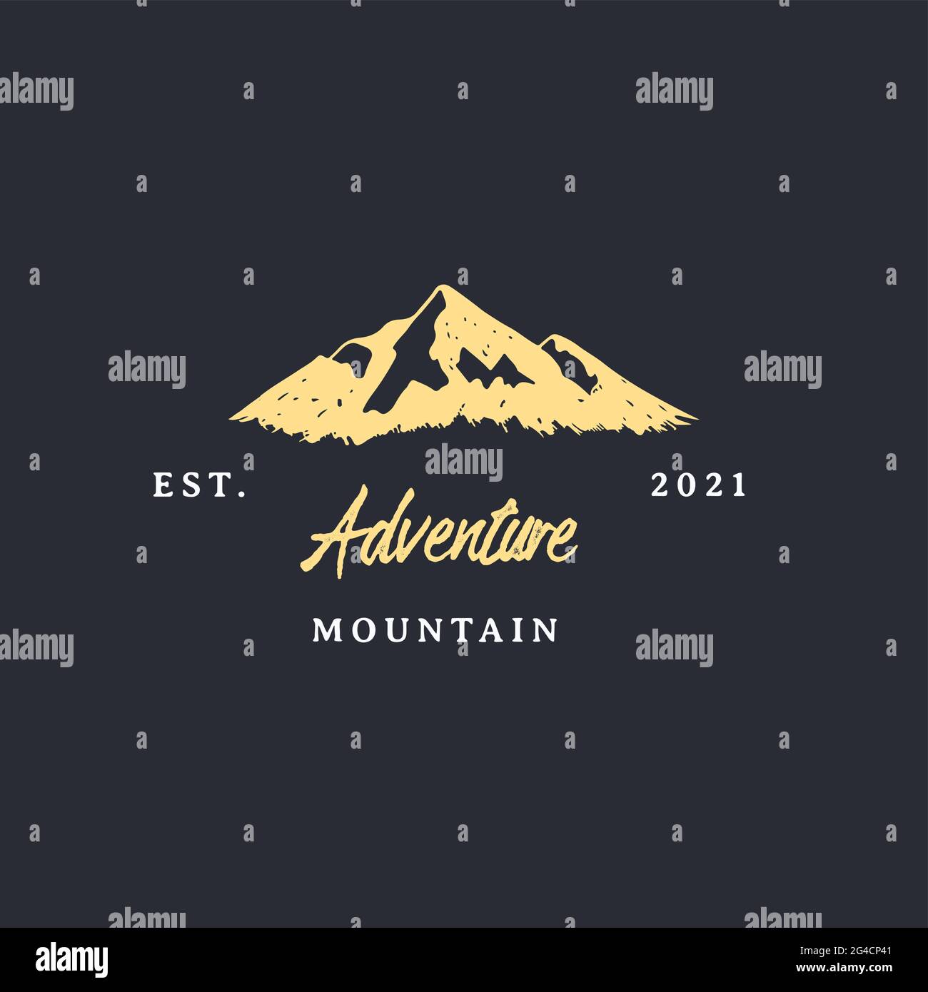 Mountain / adventure / travel vintage retro hipster logo design Stock ...