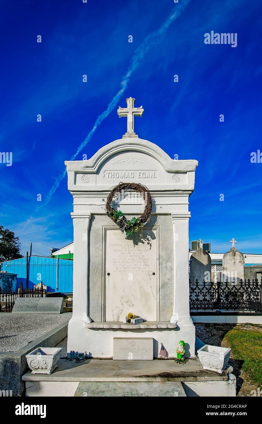 Aboveground graves and family tombs are pictured at St. Patrick