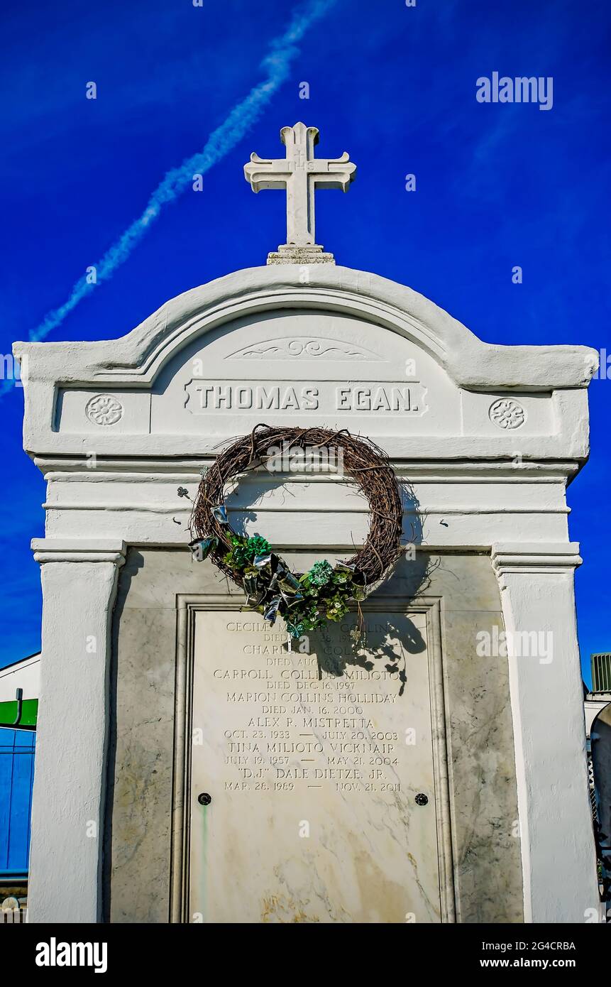 Aboveground graves and family tombs are pictured at St. Patrick