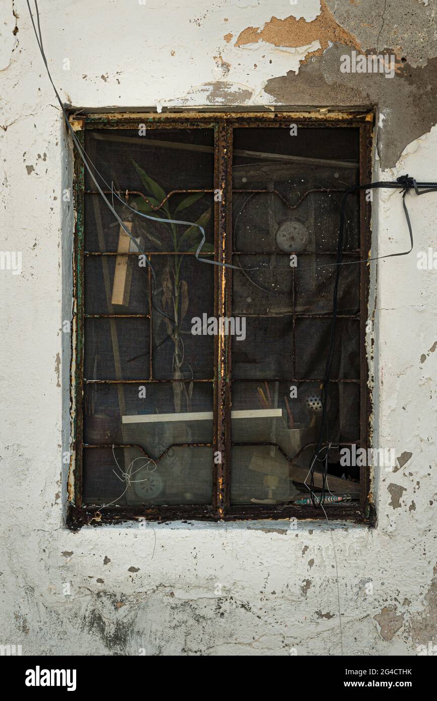 The window of an abandoned village house on Tap Mun (Grass Island), New