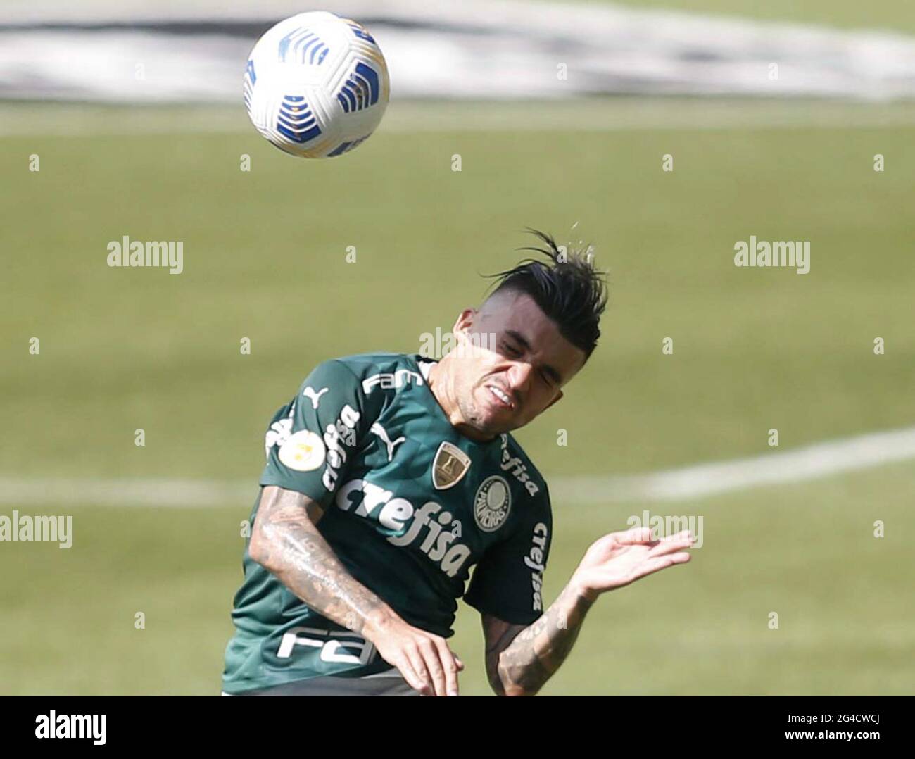 Luiz Otavio of Bahia Celebrates his goal (1-1) during the Brazilian  National league (Campeonato Brasileiro) football match between Palmeiras v  Bahia at Allianz Parque formerly known as Palestra Italia in Sao Paulo