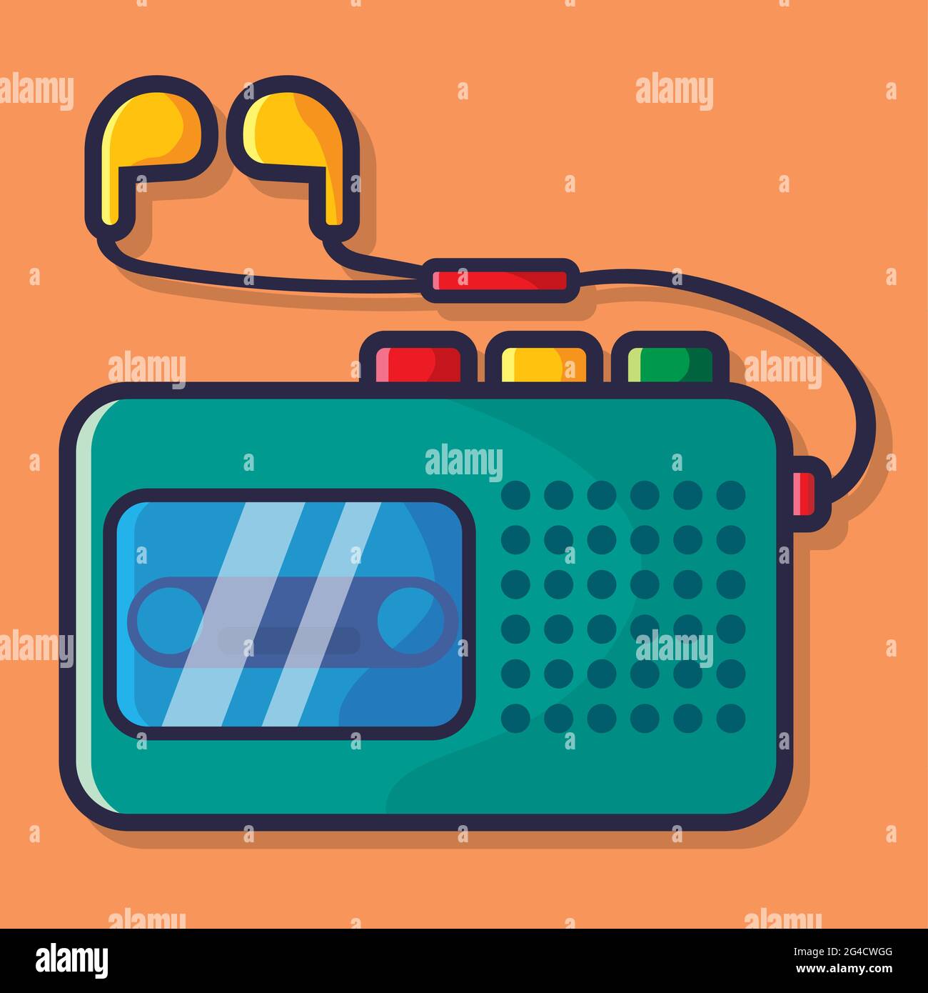 walkman electronic device vector illustration in flat style Stock Vector