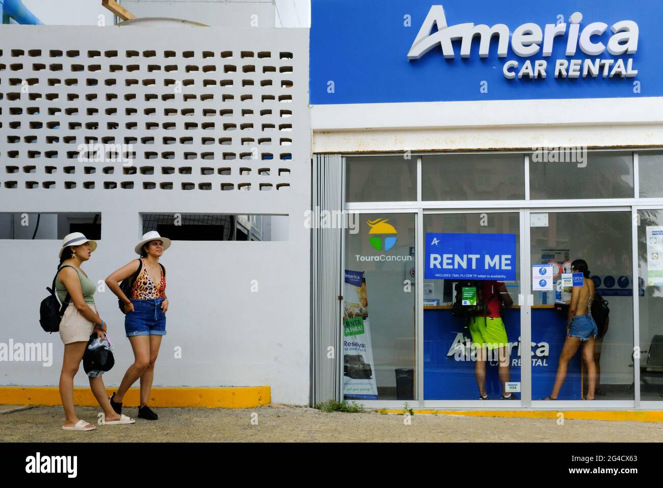 Car Rental, Cancun Mexico Stock Photo