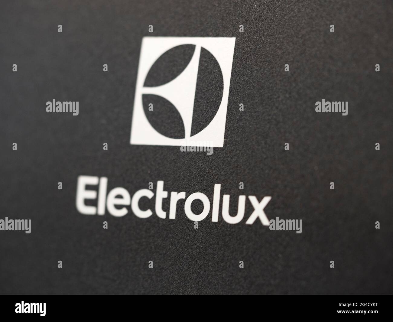 Electrolux logo seen displayed on the surface of the refrigerator