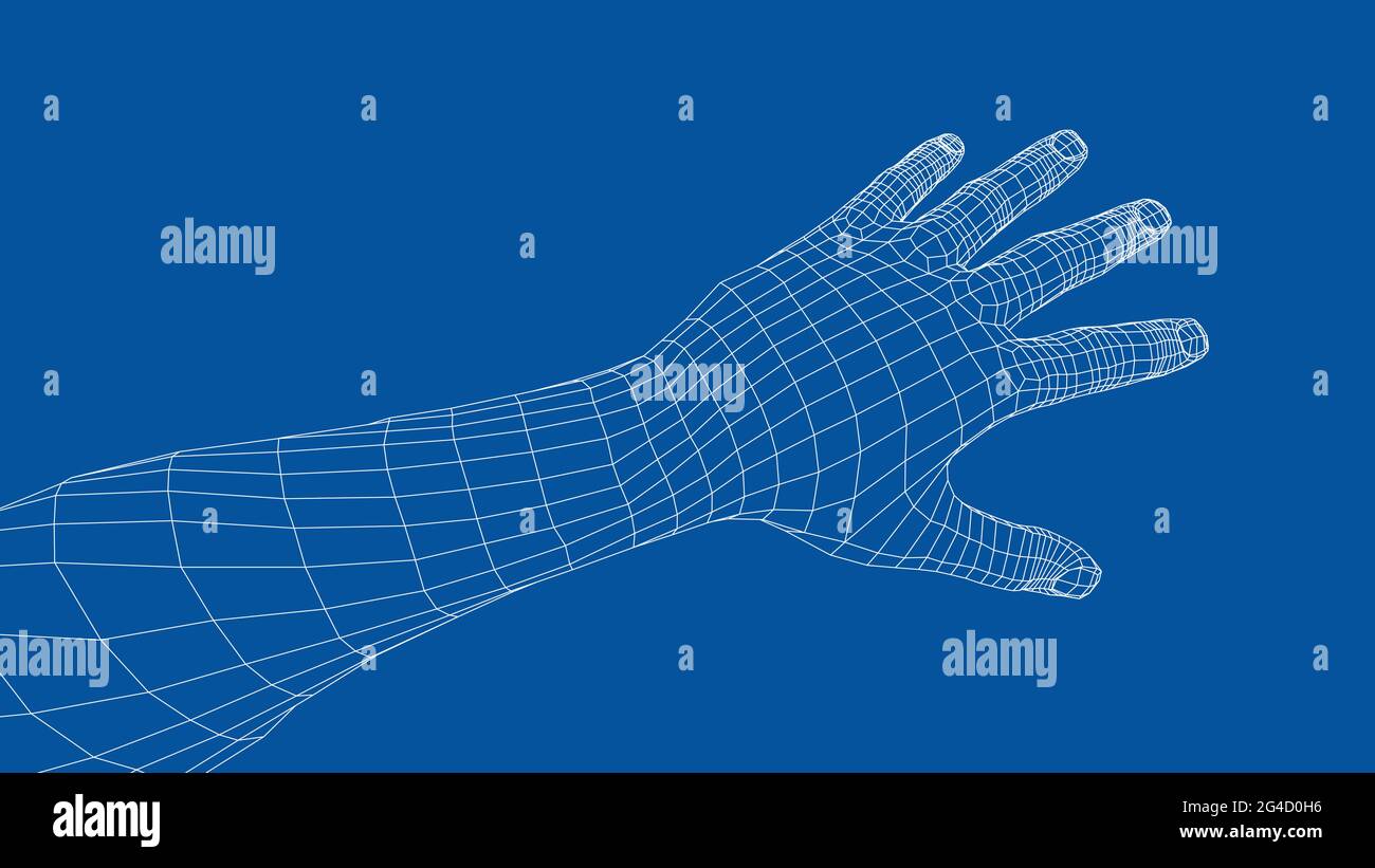 Open palm hand gesture of male hand. Vector Stock Vector Image & Art ...