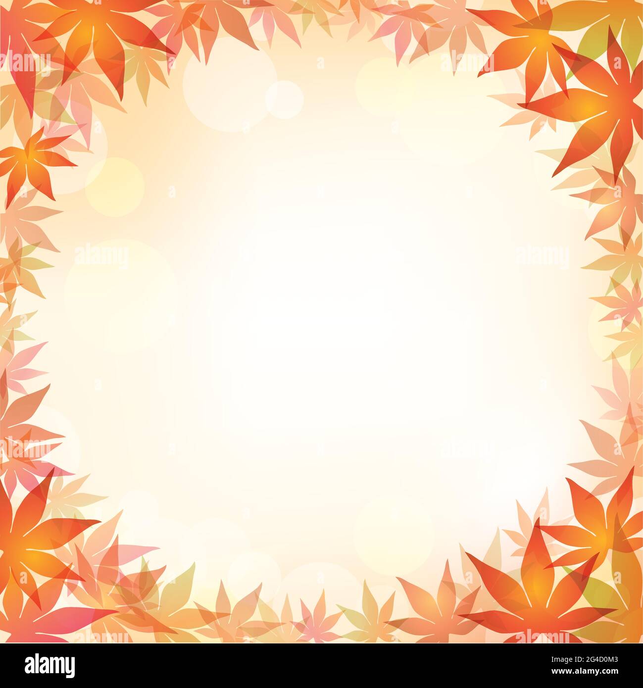 Autumn Maple Leaf Square Frame With A Round Text Space And An Abstract ...