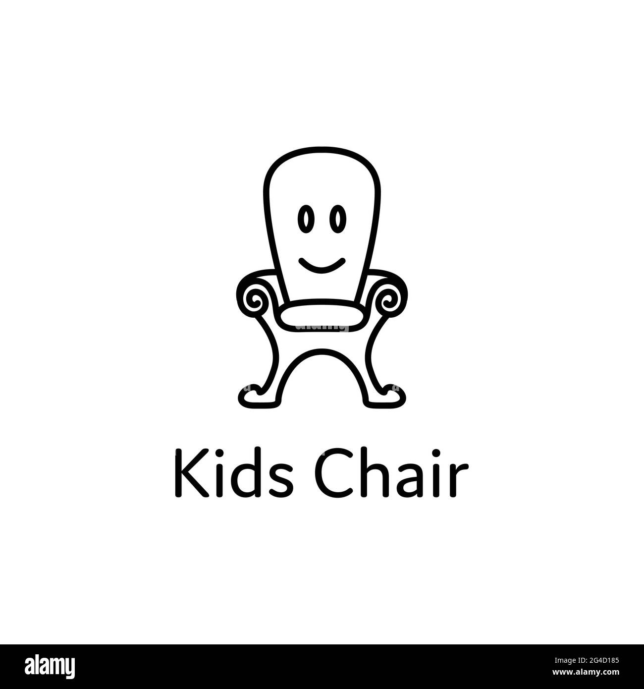 interior logo kids chair design monoline style room decoration vector ...