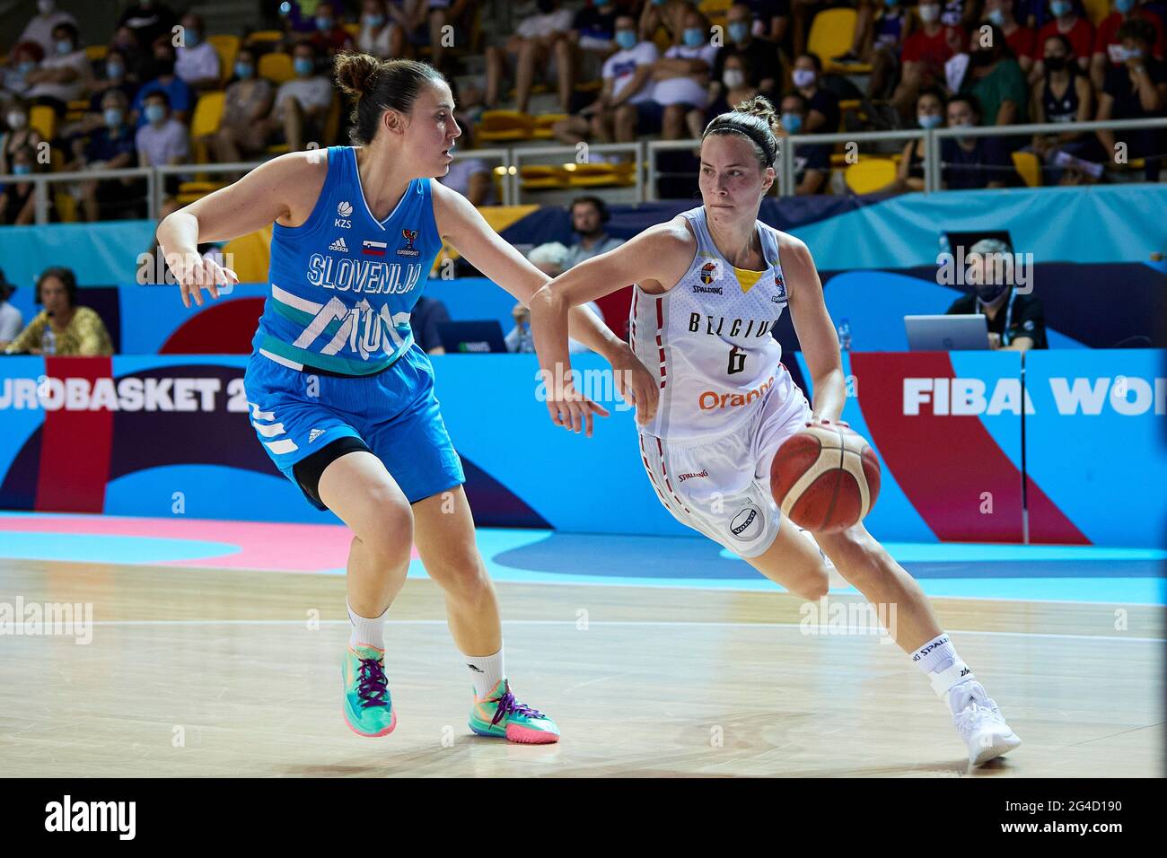 Antonia DELAERE (6) of Belgium during the FIBA Women's EuroBasket 2021,  Group C basketball match between Belgium and Slovenia on June 18, 2021 at  Rhenus Sport in Strasbourg, France - Photo Ann-Dee