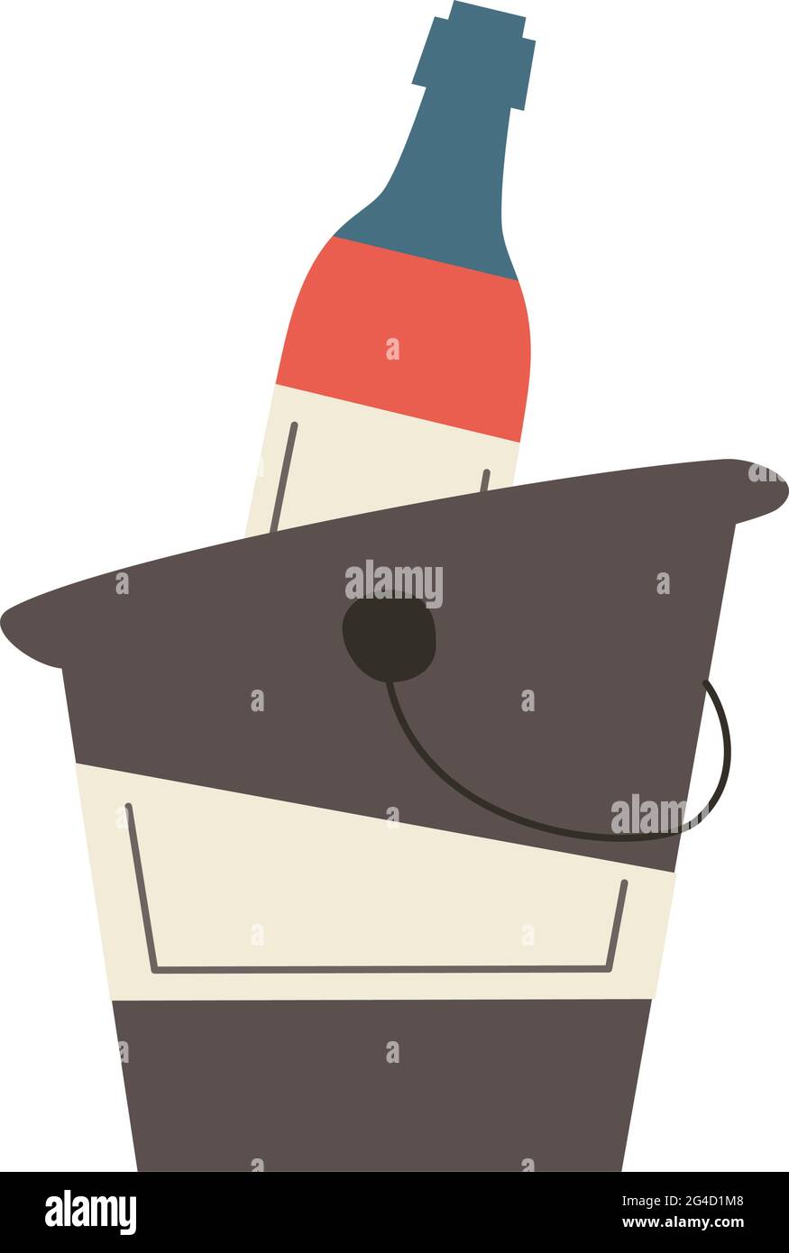 wine bottle in ice bucket Stock Vector Image & Art - Alamy