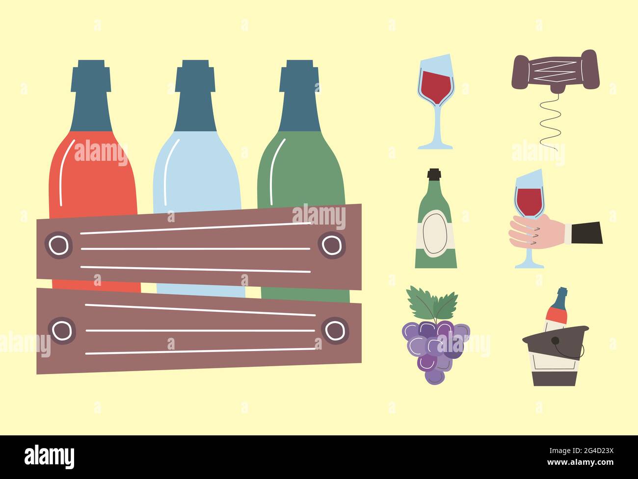 seven wine drink set icons Stock Vector Image & Art - Alamy