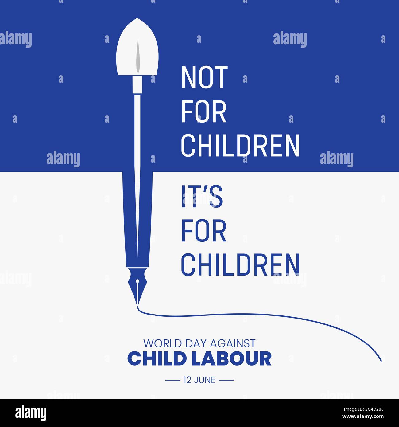 World day against child labour banner Vector illustration. Stock Photo