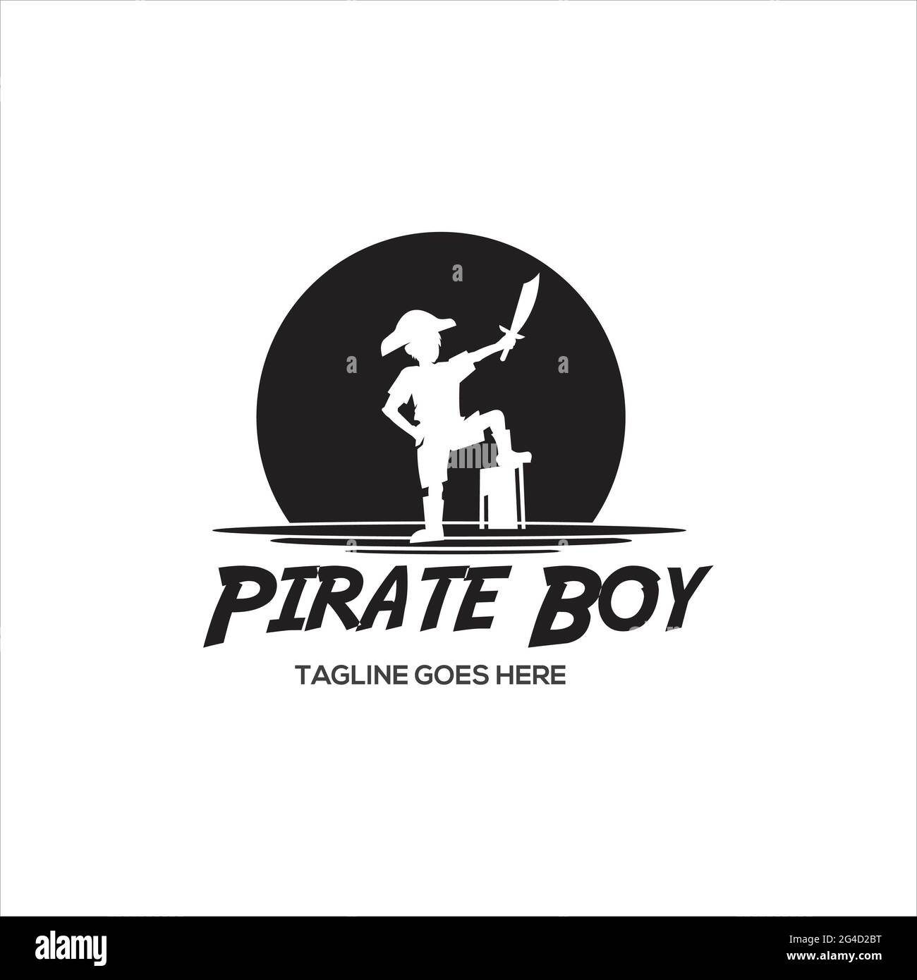 Pirate Boy Captain logo vector exclusive logo design inspiration Stock Photo
