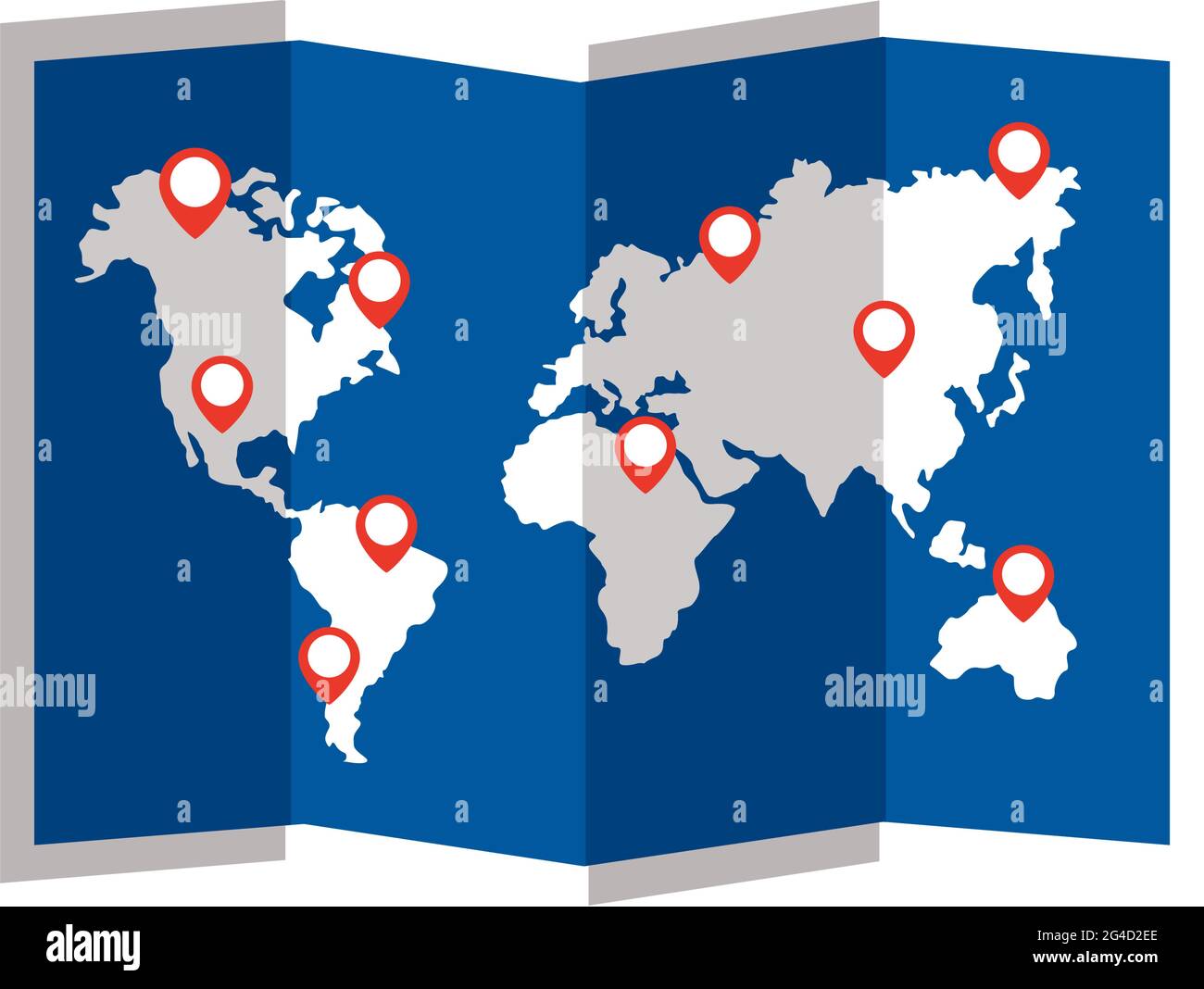 paper map guide with locations marks Stock Vector Image & Art Alamy