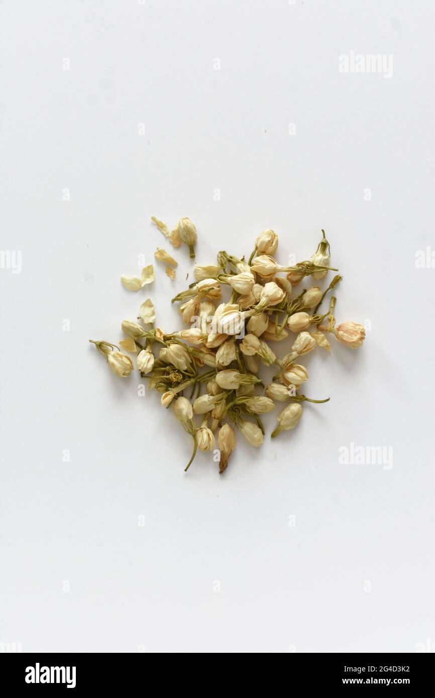 Dried jasmine flower bud on isolated white background Stock Photo Alamy