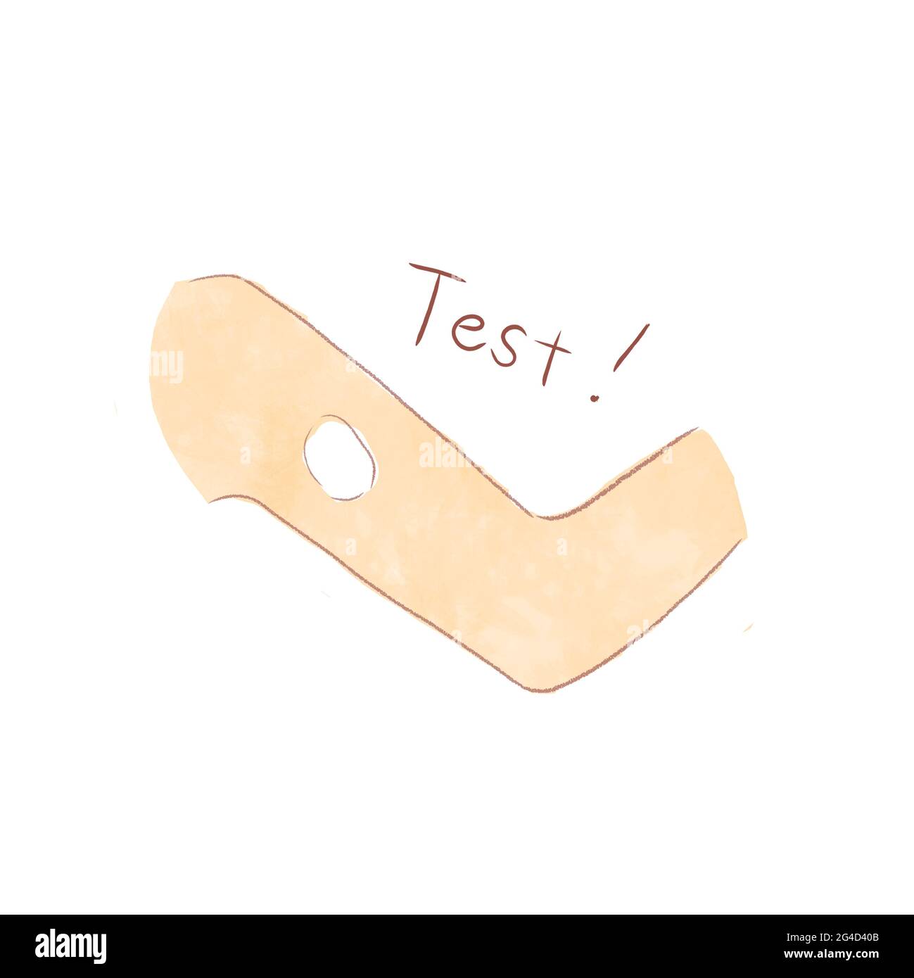 The image of patch testing on the upper arm. Cute and simple art style. On a white background. Stock Photo