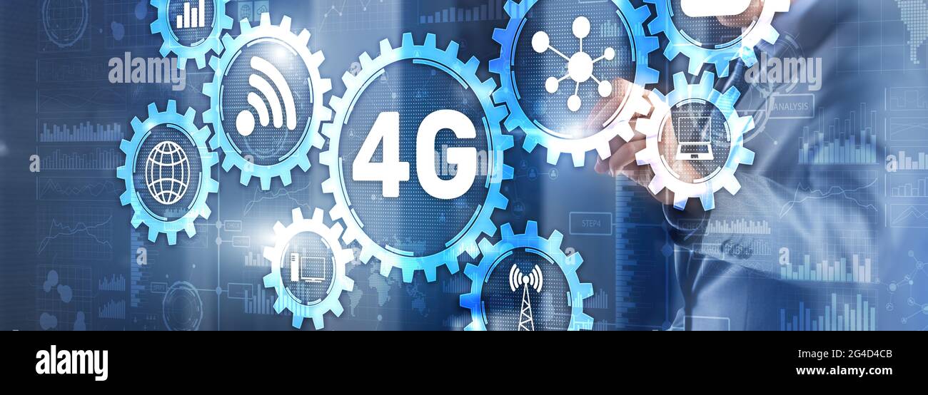 4G High-speed internet connection telecommunication concept Stock Photo ...