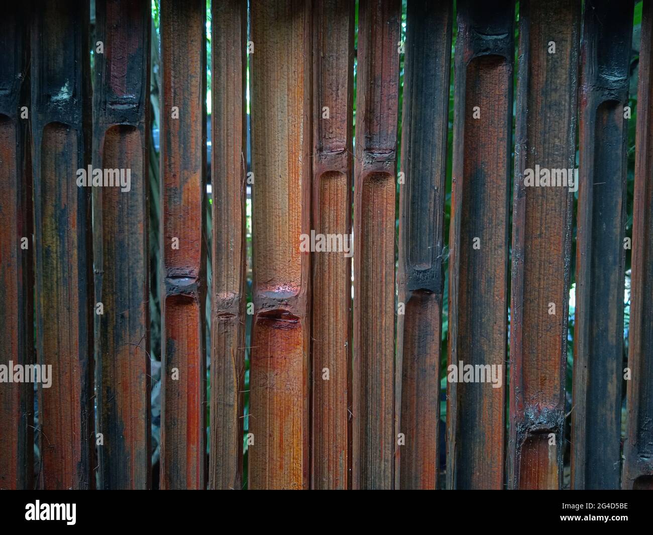 Bamboo fence wall with beautiful patterns , Woden background , Copy space Stock Photo
