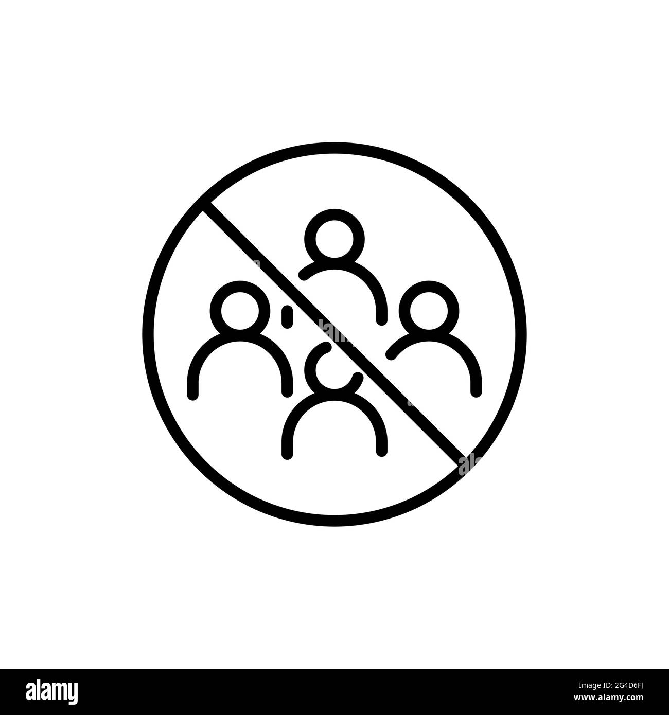 No gathering icon, to avoid the spread of the coronavirus. Vector Illustration Stock Vector