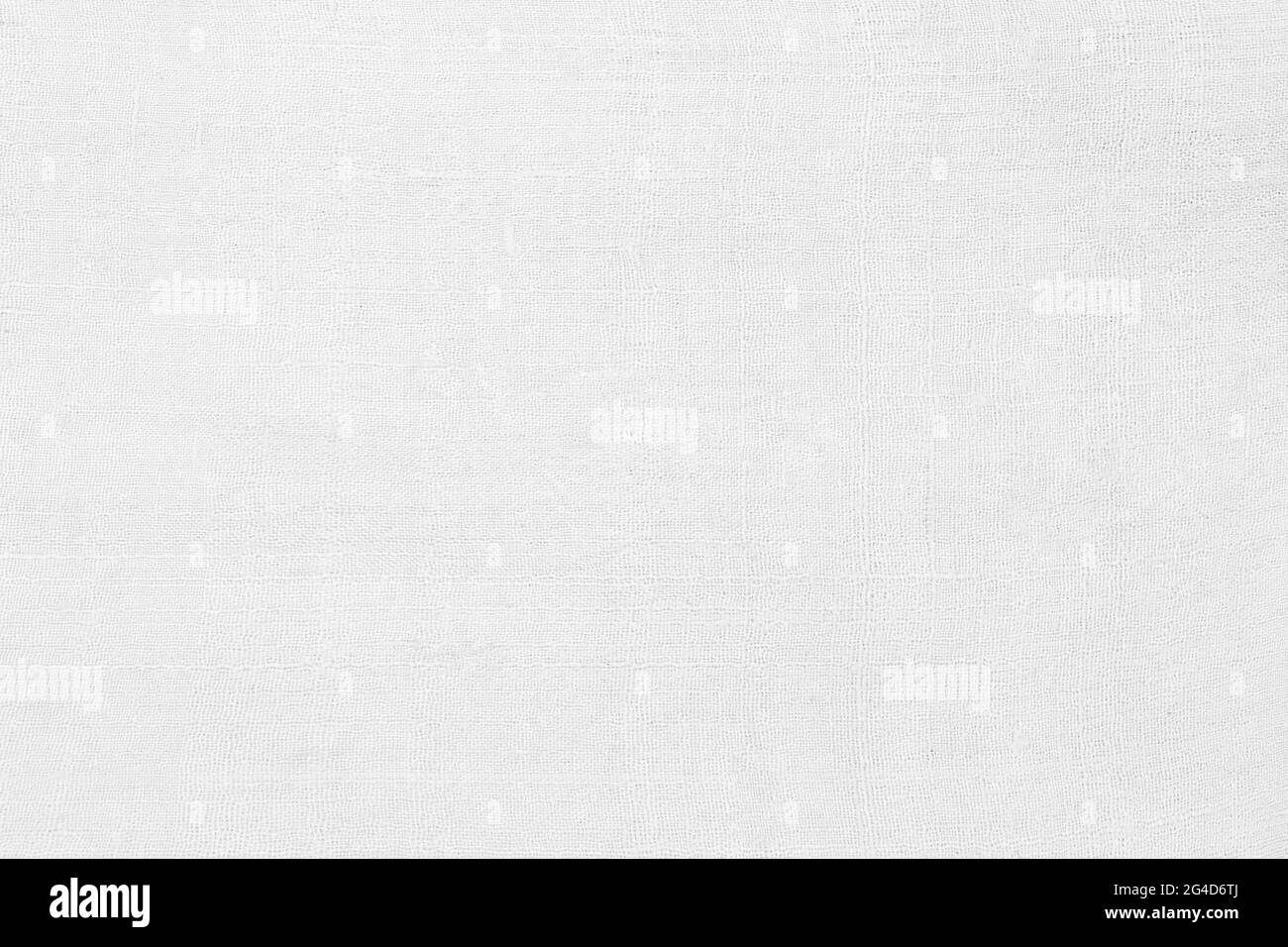 White linen fabric texture or background, horizontal shape Stock Photo