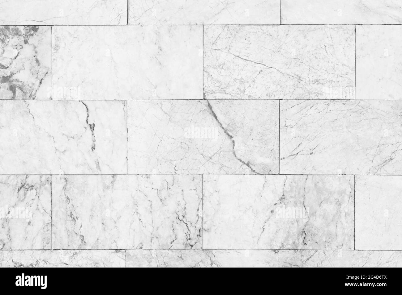 White marble tile background or texture and copy space, horizontal Stock Photo