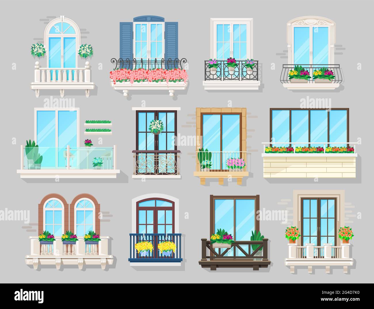 House balcony, building facade or city street architecture interior ...