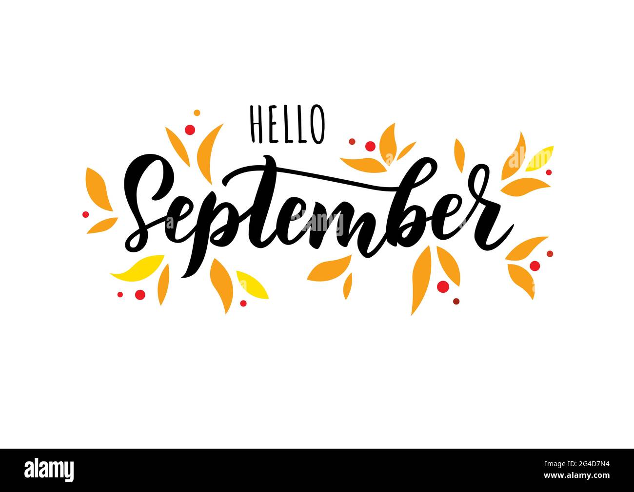 September text. Lettering typography. Vector illustration. Stock Vector