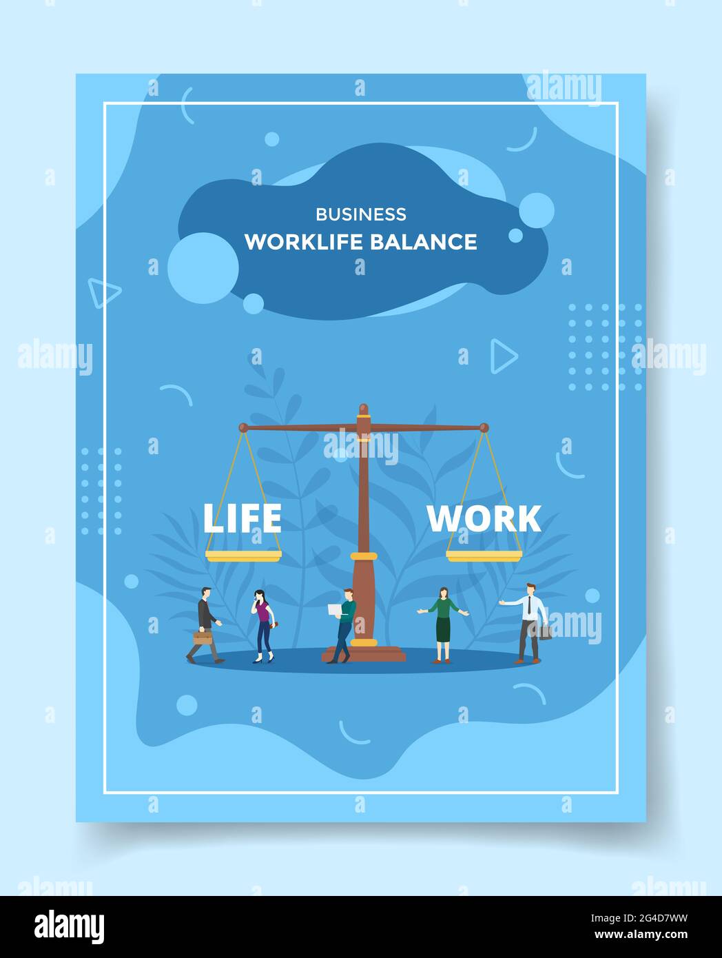 work life balance on scale concept for template of banners, flyer ...