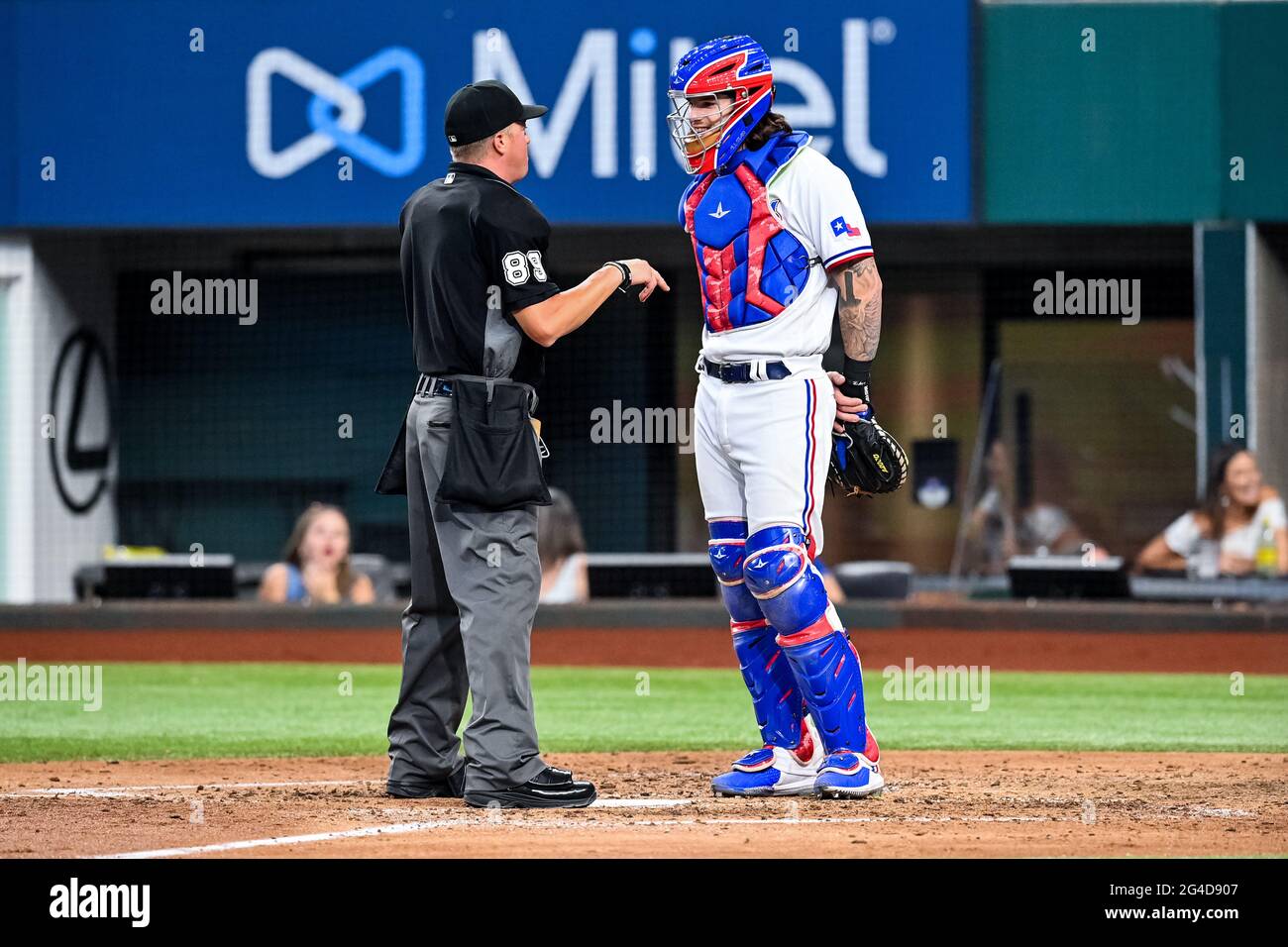 June 19th, 2021: Texas Rangers catcher Jose Trevino (23) during a game  between the Minnesota Twins