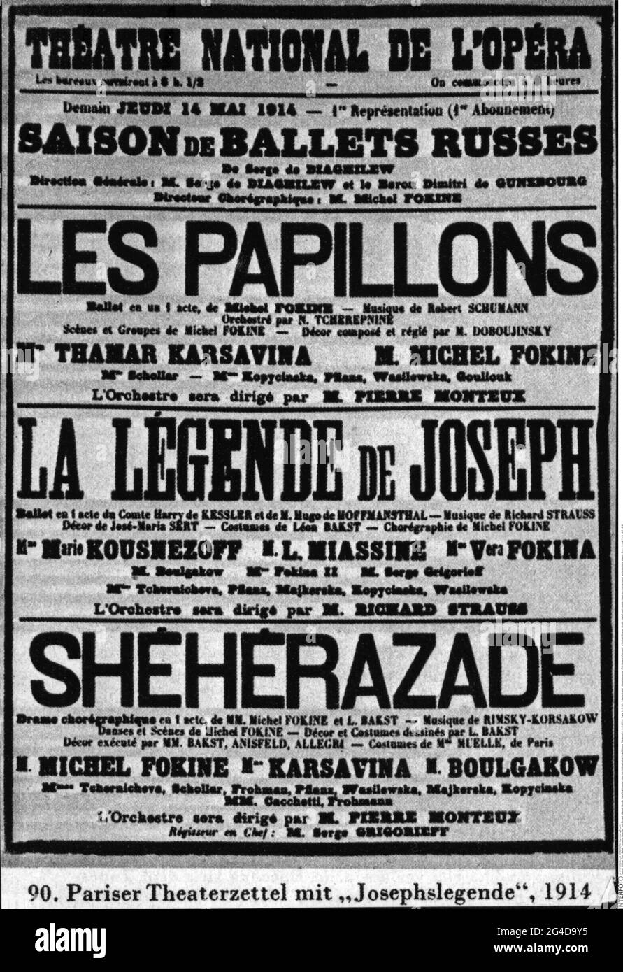 dance, ballet, 'Josephslegende' (The Legend of Joseph), of Richard Strauss, ARTIST'S COPYRIGHT HAS NOT TO BE CLEARED Stock Photo