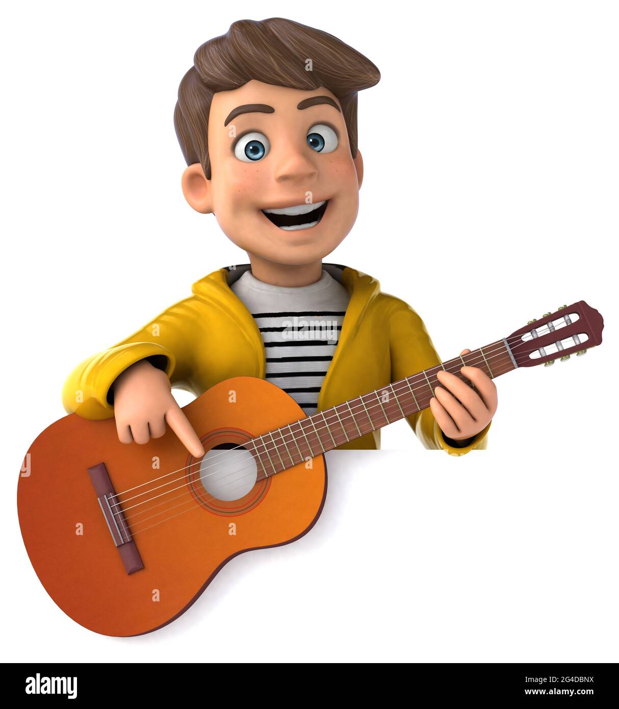 Fun 3D Illustration of a cartoon kid with rain gear Stock Photo Alamy