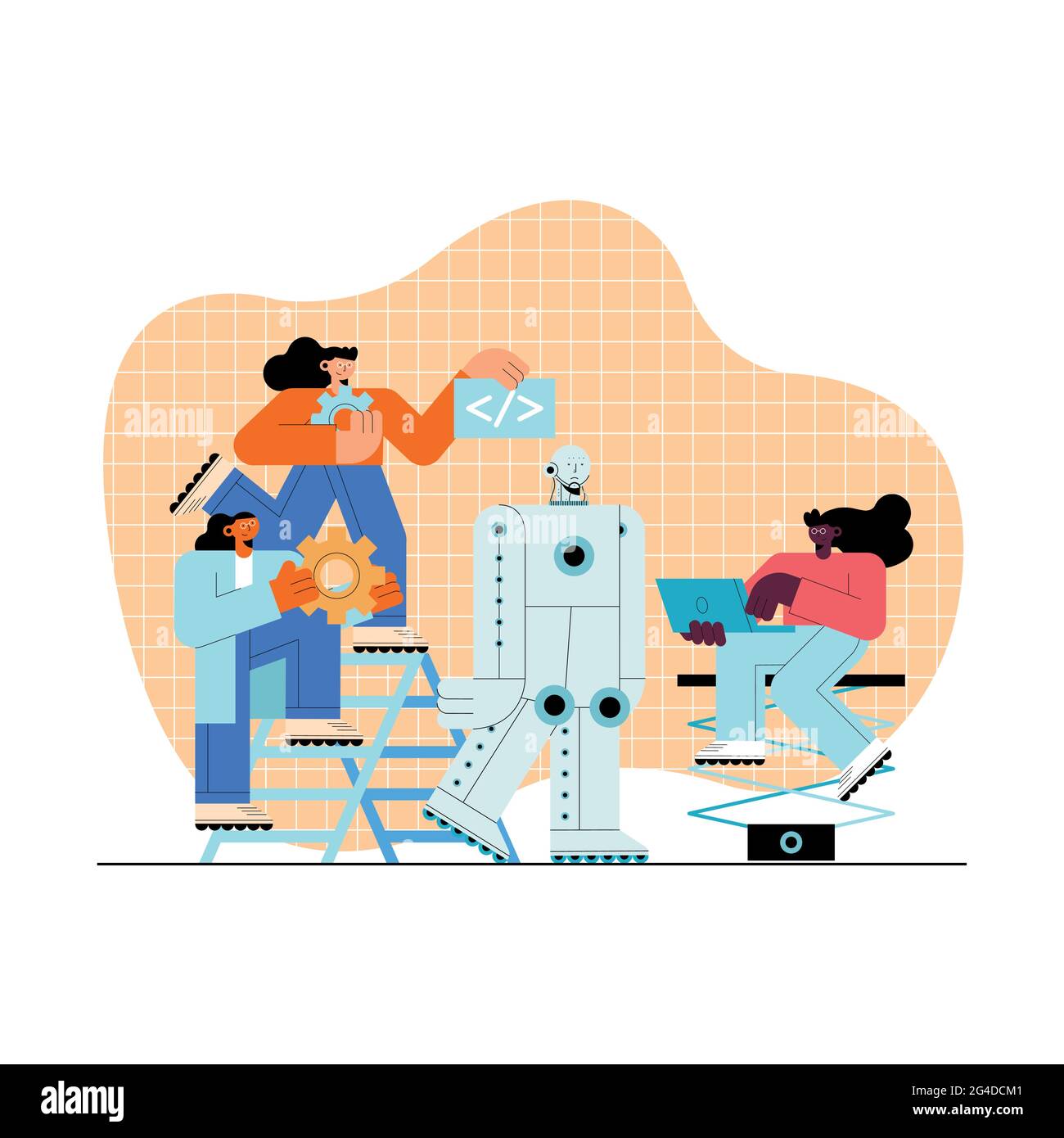 artificial intelligence three users characters Stock Vector Image & Art ...