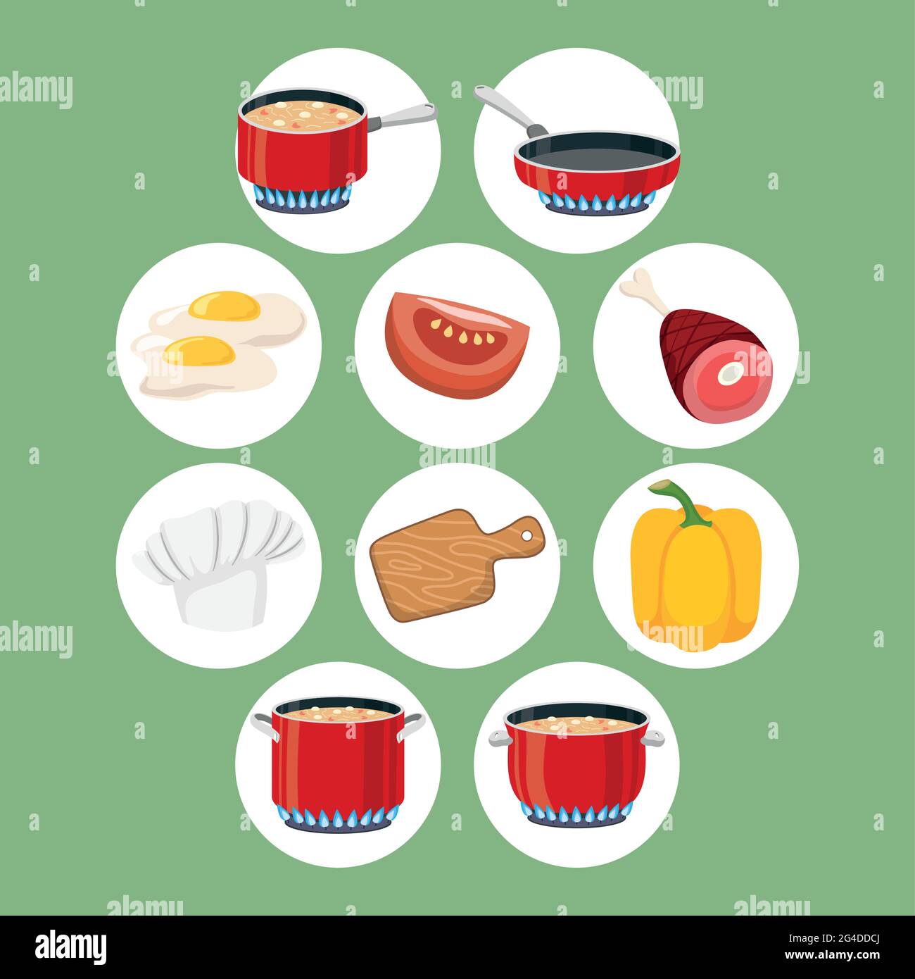ten cooking food set icons Stock Vector Image & Art - Alamy
