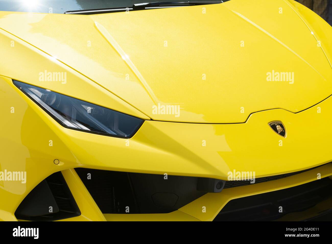 Italy, Lombardy, Milan, Milan Monza Motor Show 2021, Lamborghini Huracan EVO Spyder Stock Photo