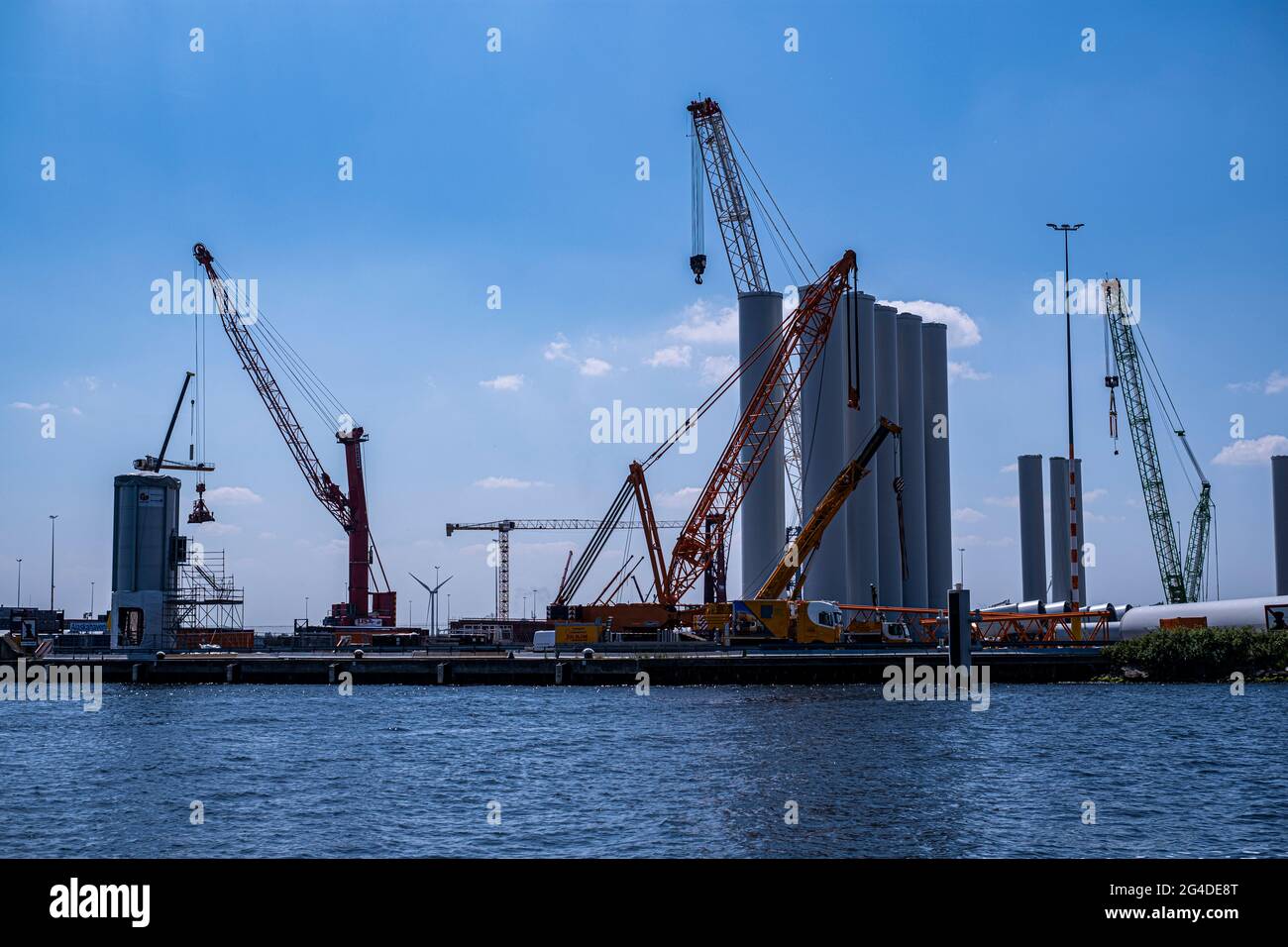 global logistics in the harbours of Amsterdam Stock Photo