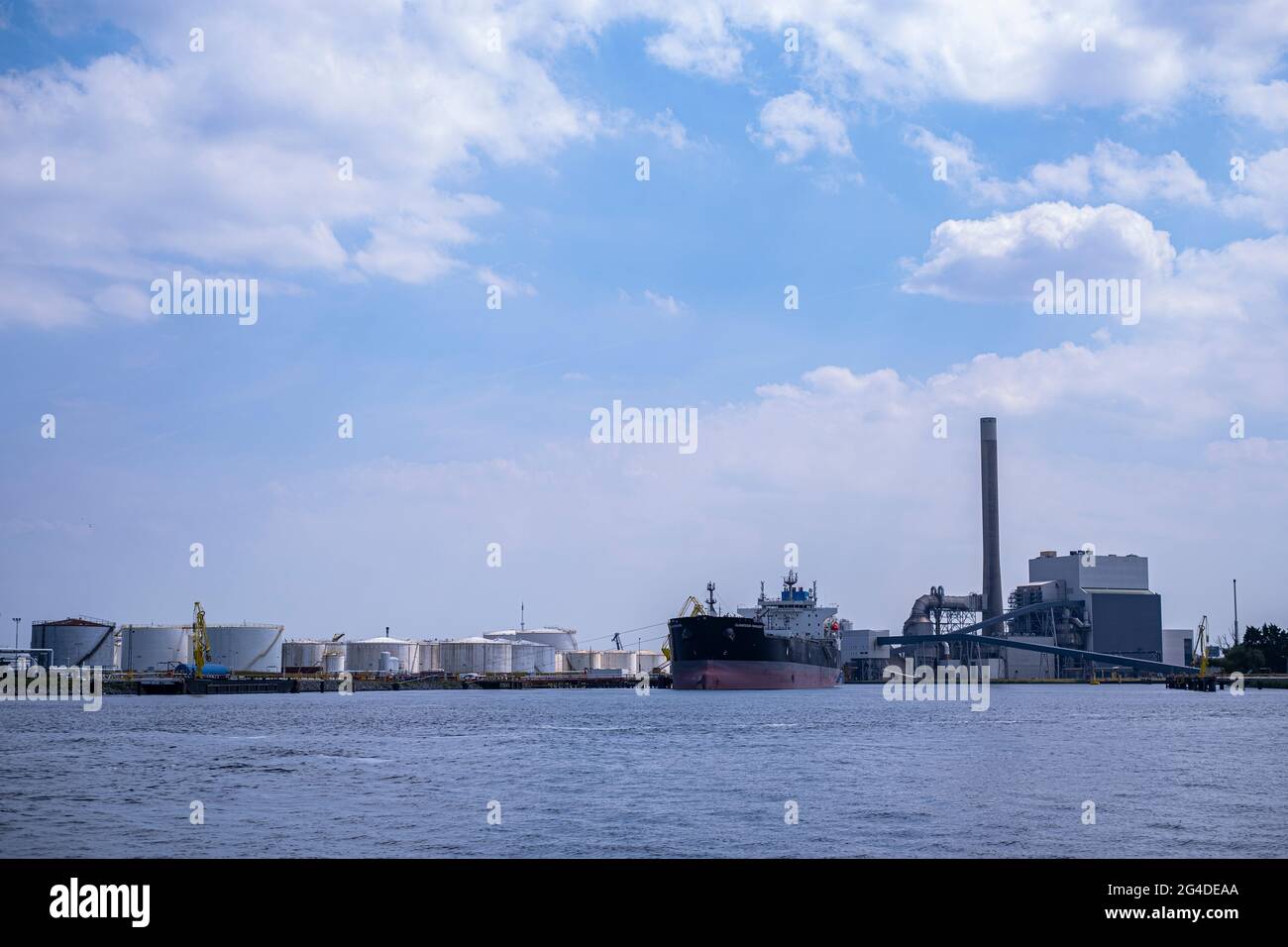 global logistics in the harbours of Amsterdam Stock Photo