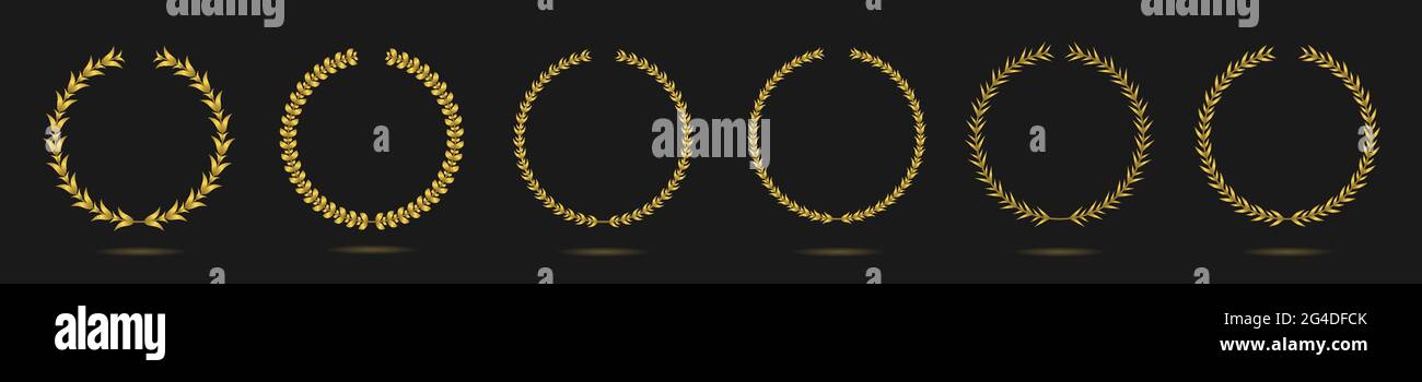 Golden laurel wreath label set Stock Vector Image & Art - Alamy