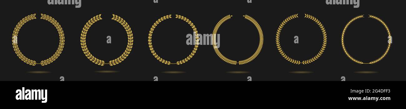 Golden laurel wreath label set Stock Vector Image & Art - Alamy