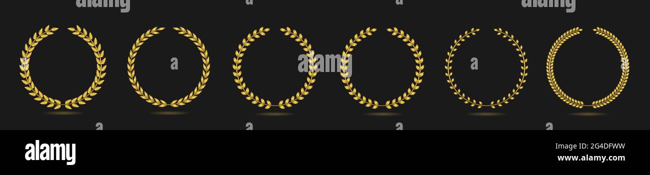 Golden laurel wreath label set Stock Vector Image & Art - Alamy